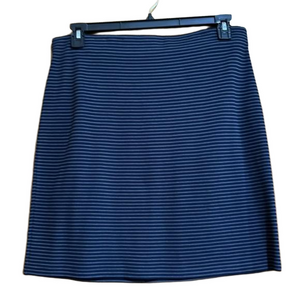 Ann Taylor Blue and Gray Striped Knit Skirt Size L - EUC